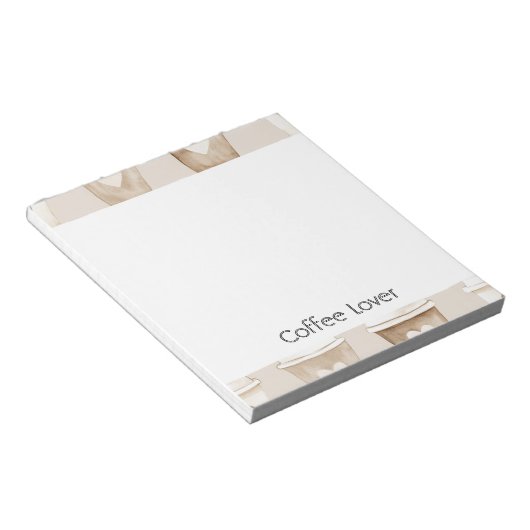 クリームコーヒーハートカップ ノートパッド (アングル)