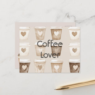 クリームコーヒーハートカップ   ポストカード