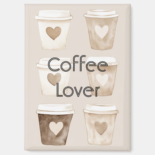 クリームコーヒーハートカップ マグネット (正面)