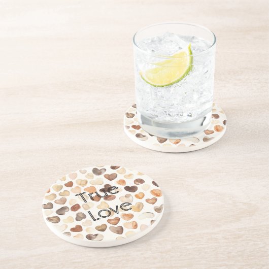 クリームコーヒーハートビーンズ コースター (側面)