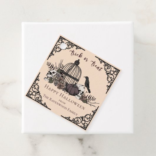 クリームゴシッエレガントクハッピーハローウィンギフトラベル フェイバータグ (インサイチュ)