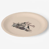 クリームゴシック与えスカル感謝していディナーパーティー ペーパープレート (アングル)