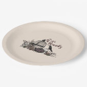 クリームゴシック与えスカル感謝していディナーパーティー ペーパープレート (アングル)