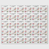 クリームゴールデンリトレカラフルーバーパステル誕生日 ラッピングペーパー (フラット)