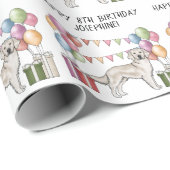 クリームゴールデンリトレカラフルーバーパステル誕生日 ラッピングペーパー (ロールコーナー)