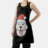 クリームゴールデンレトリエバーラバークリスマスサンタハット エプロン (インサイチュ)