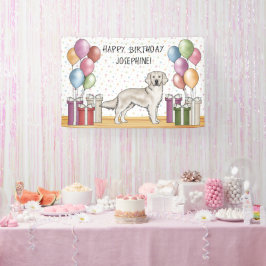 クリームゴールデンレトリバーカワイドッグカラフル誕生日 横断幕