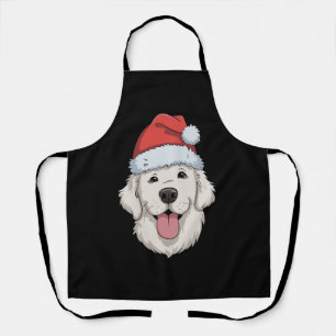 クリームゴールデンレトリバー好きのクリスマスサンタ帽子 エプロン