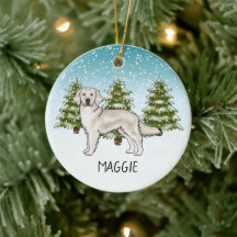 クリームゴールデンレトリバー犬のカスタムネーム クリスマス