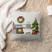 クリームゴールデンレトリバーinクリスマスルーム クッション (ブランケット)
