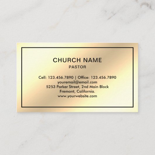 クリームゴールドフェイクフォイルイエスキリスト 名刺 (裏面)