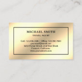 クリームゴールドフェイクフォイルタージマハル旅行代理店 名刺 (裏面)