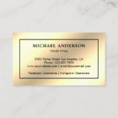 クリームゴールドフェイクフォイルブラック航海のいかり 名刺 (裏面)