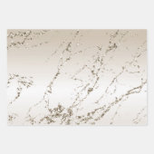 クリームゴールド グリッツ グリッター ブライダルシャワー ラッピングペーパーシート (正面3)