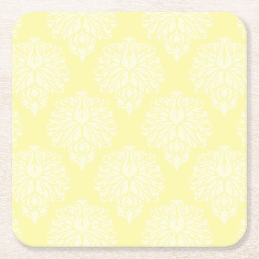 クリームサザンコテージダマスク スクエアペーパーコースター (正面)