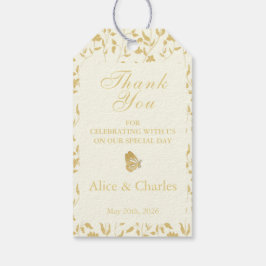 クリームサンキューユー結婚式の引き出物ラベル ギフトタグ