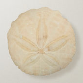 クリームサンドドル航海の海岸円枕 ラウンドクッション (裏面)
