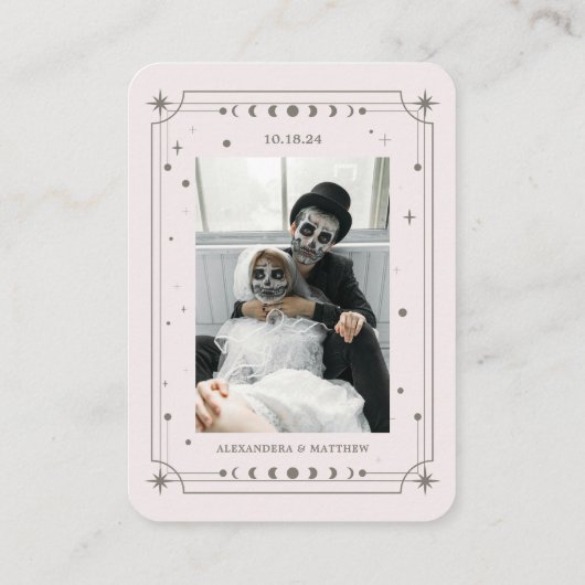 クリームシアルハロウィンウェディングRSVP Qrコード エンクロージャーカード (裏面)