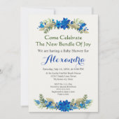 クリームシェルエレガントブルーボーイフローラベビーシャワー (正面)