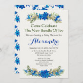 クリームシェルエレガントブルーボーイフローラベビーシャワー (正面/裏面)