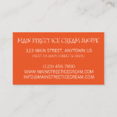 クリームシクルオレンジアイスクリームショップポップシクルポップ 名刺 (裏面)