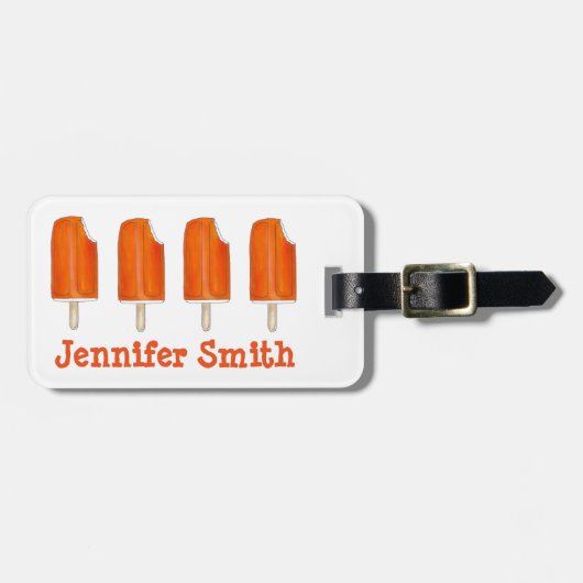 クリームシクルオレンジクレメアイスクリームポスクルポップ・アートの ラゲッジタグ (正面横)