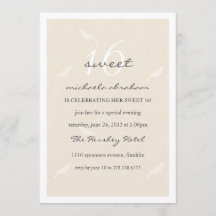 クリームシックスウィート16パーティの招待状