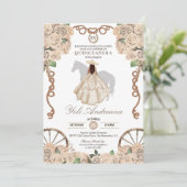 クリームシャンパンホワイトローズチャラキンセアニェラ 招待状 (スタンド正面)