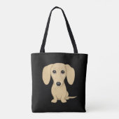 クリームショートヘアダシュンドウィーナードッグ恋人 トートバッグ (裏面)