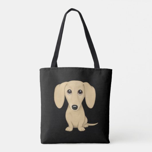 クリームショートヘアダシュンドウィーナードッグ恋人 トートバッグ (裏面)