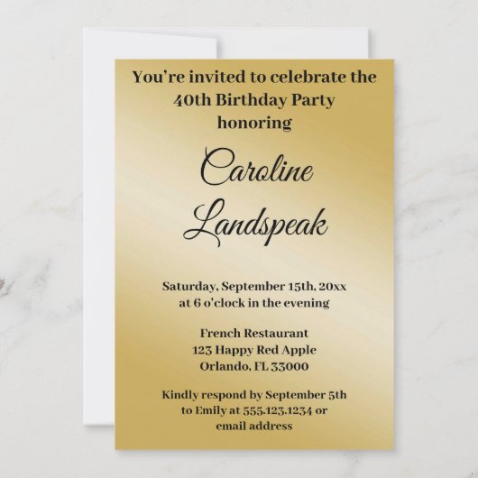 クリームシルクシアターカーテン誕生日 招待状 (裏面)