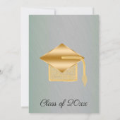 クリームシルク&パール大学院グリーンメタリック 招待状 (裏面)