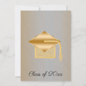 クリームシルク&パール大学院ライトオレンジメタリック 招待状 (裏面)