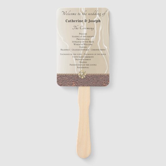 クリームシルク&ピアズウィズジュエルズ結婚式 プログラム ハンドファン (正面)