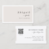 クリームシンプル　スクリプトモダン　ラグジュアリープロフェッショナル 名刺 (正面/裏面)