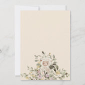 クリームシープラムボタニカルリボンベビーシャワー 招待状 (裏面)