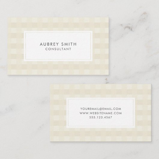 クリームジンガエレガントムパターンプロフェッショナル 名刺 (正面/裏面)