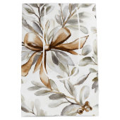 クリームジンジャーブレッドのクリスマスリボン ミディアムペーパーバッグ (裏面)