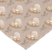 クリームジンジャーブレッドクッキーハートクリスマス テーブルクロス (アングル)