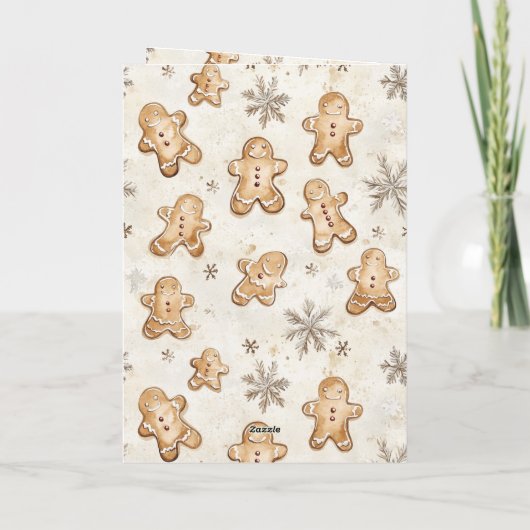 クリームジンジャーブレッドクリスマスパインコーン カード (裏面)