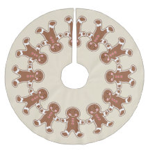 クリームジンジャーブレッドボーイズのクリスマスツリースカート