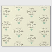 クリームスウィート16パーソナライズされた誕生日 ラッピングペーパー (フラット)