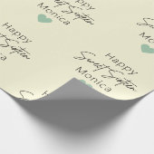 クリームスウィート16パーソナライズされた誕生日 ラッピングペーパー (角)