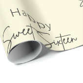 クリームスウィート16パーソナライズされた誕生日 ラッピングペーパー (ロールコーナー)