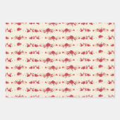 クリームスエレガントクリスマスレッドボタニカルホリデー ラッピングペーパーシート (正面)