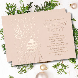 クリームスエレガントクリスマパーティー企業のホリデイ 箔招待状