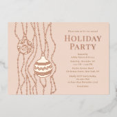 クリームスエレガントクリスマパーティー企業のホリデイ 箔招待状 (正面)
