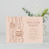 クリームスエレガントクリスマパーティー企業のホリデイ 箔招待状 (立ち正面)