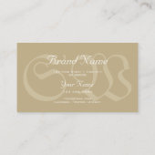 クリームスエレガントネークパターン淡い色モノグラム 名刺 (裏面)