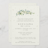 クリームスエレガントノーベリー+ユーカリブライダルシャワー 招待状 (正面/裏面)